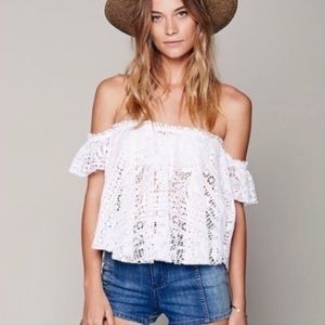 ❌SOLD❌ BLUE Free People Beach Free to Be Crop Top